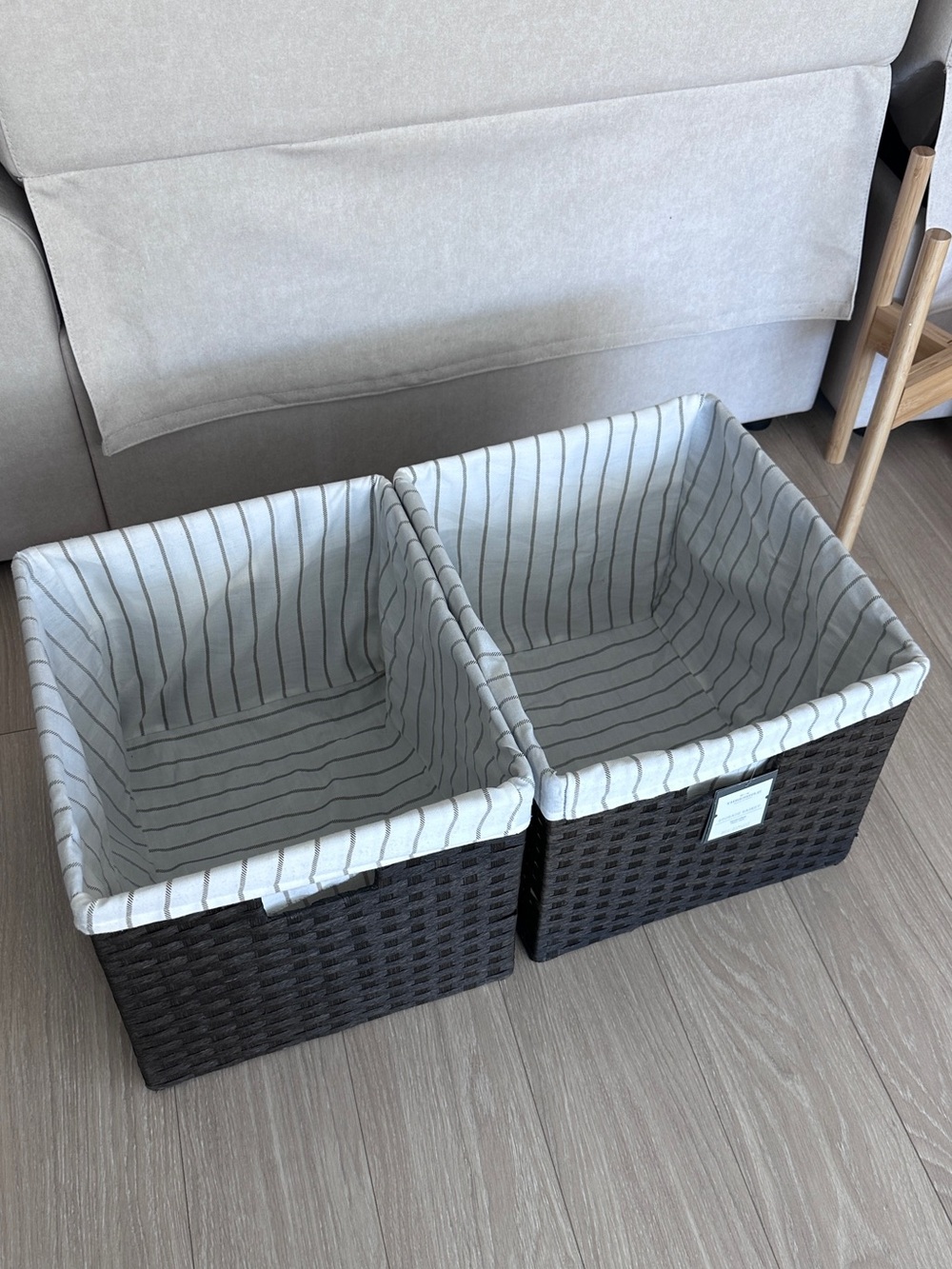 Target Threshold Lined Storage Basket Woven Media Bin